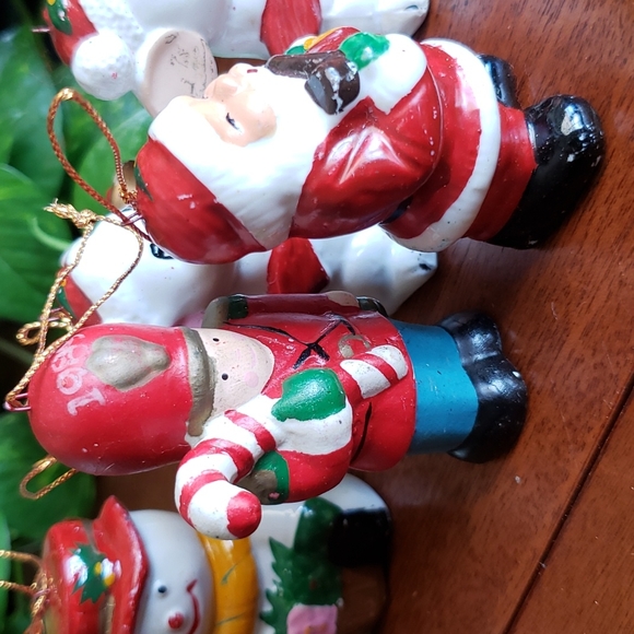 Vintage set Lot of 7 Ornaments Santa Toy soldier mouse snowman - Picture 14 of 16